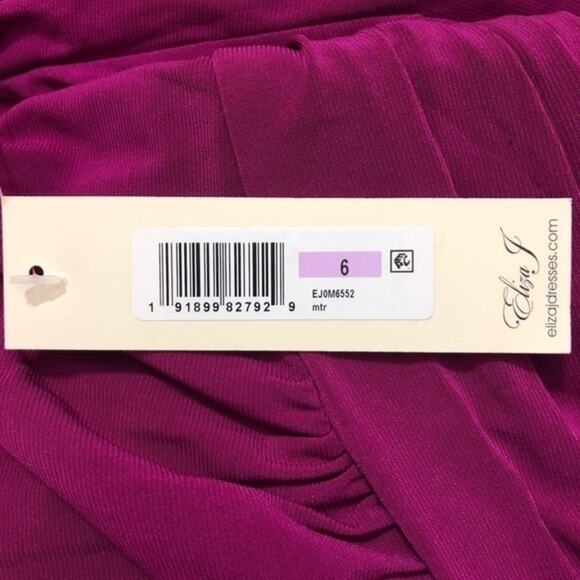 Eliza J Bell Sleeve Magenta Royale Fit Flare Dress 6 NWT - Picture 6 of 8